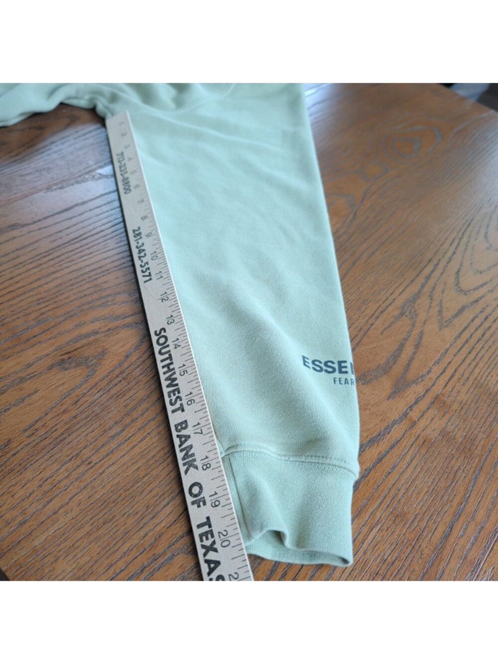Fear of God Essentials Sweatshirt Mens S Sage Green Logo Crewneck Fleece - Picture 14 of 16